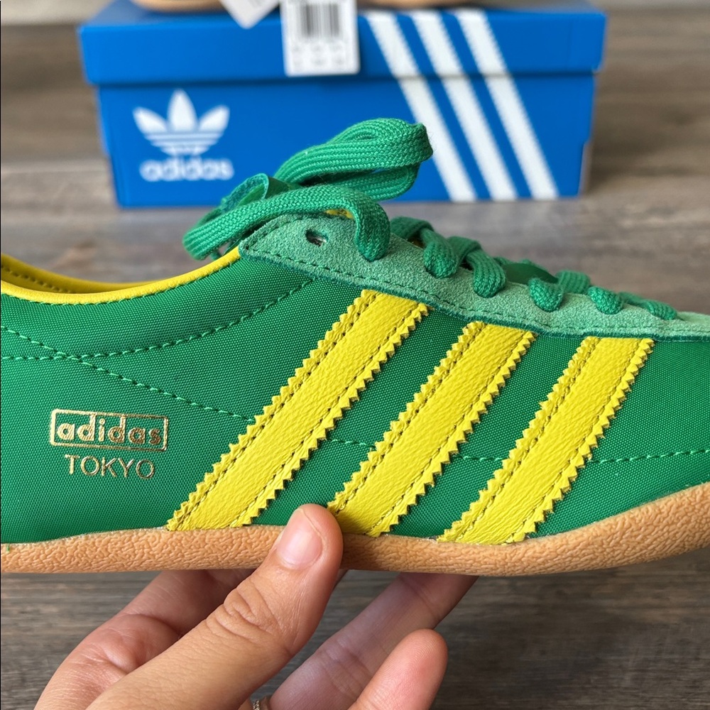 adidas Tokyo Green and Yellow Women's Sneakers - Picture 3 of 10
